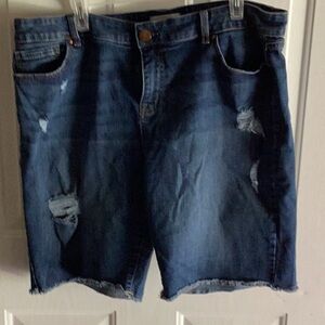 Lane Bryant Blue Distressed Jean Shorts